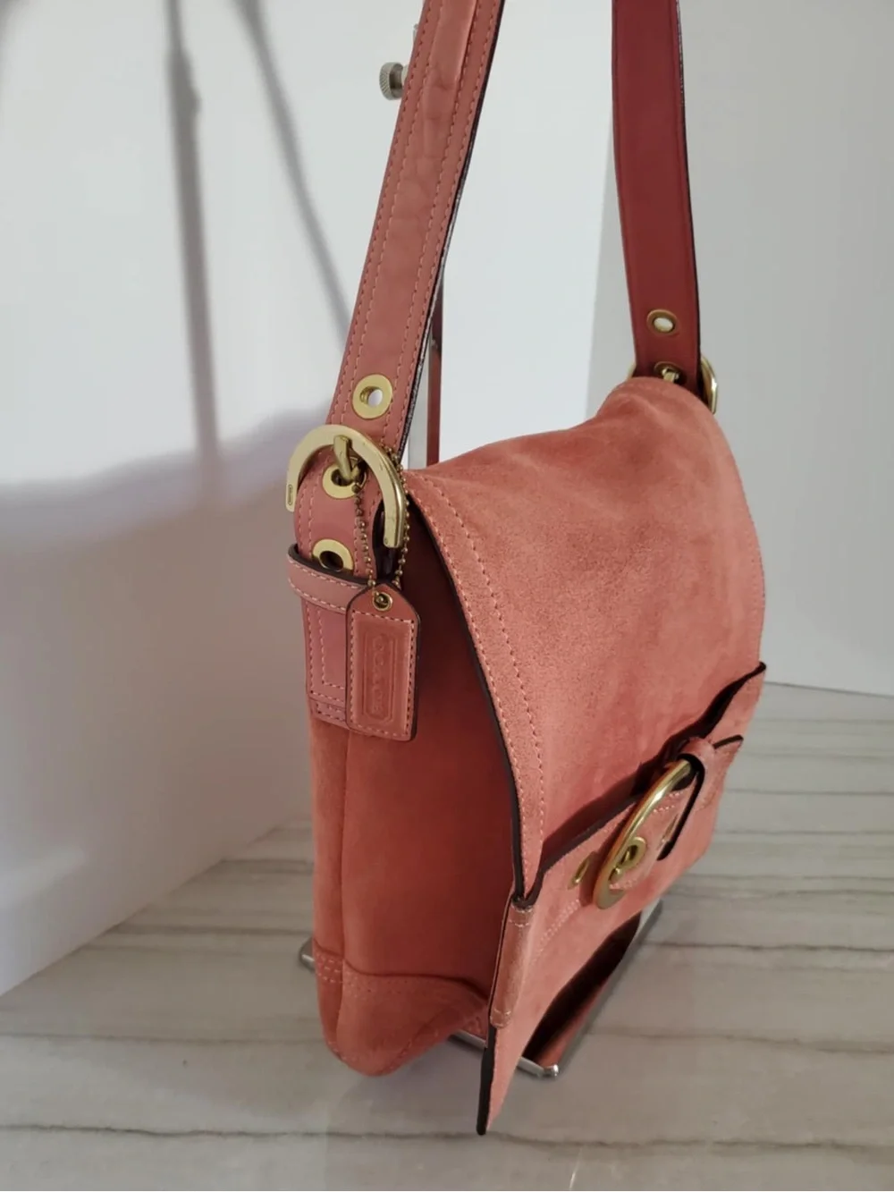 Coach Y2K SoHo Messenger Bag Coral Suede 8A21